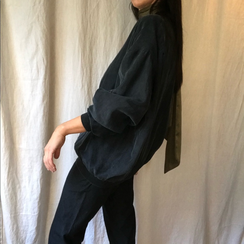 Flawless! VTG Raw Silk Oversized Bomber Jacket